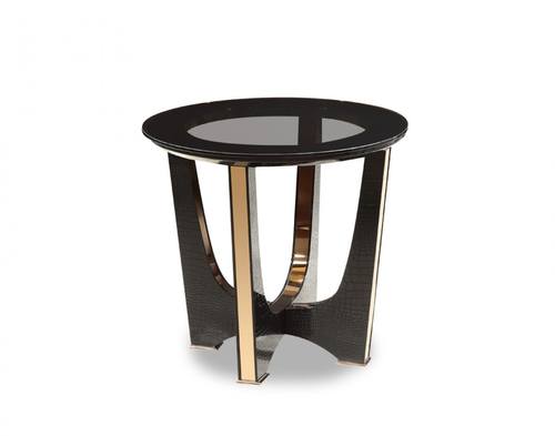 A&X Talin Modern Black Crocodile & Rosegold End Table by VIG Furniture