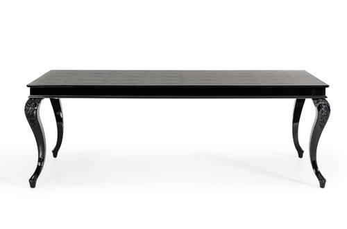 A&X Sovereign Transitional Black Crocodile Dining Table w/ Black Gloss Legs by VIG Furniture