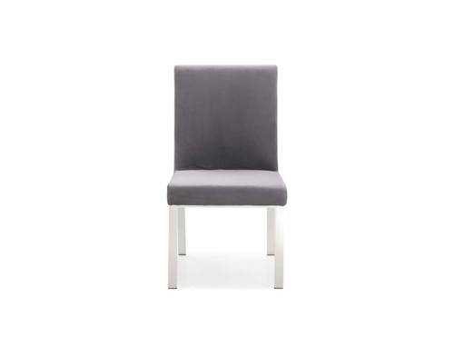Modrest Reba Modern Grey Velvet & Stainless Steel Dining Chair (Set of 2) by VIG Furniture