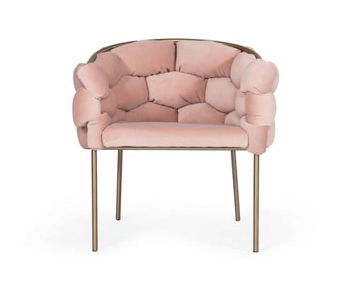 Modrest Debra - Modern Pink Fabric Dining Chair by VIG Furniture