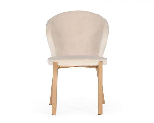 Modrest Nadia - Modern Beige Velvet & Rosegold Dining Chair (Set of 2) by VIG Furniture