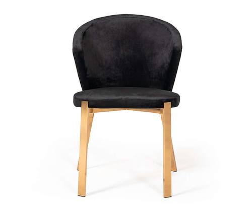Modrest Nadia Modern Black Velvet & Rosegold Dining Chair (Set of 2) by VIG Furniture