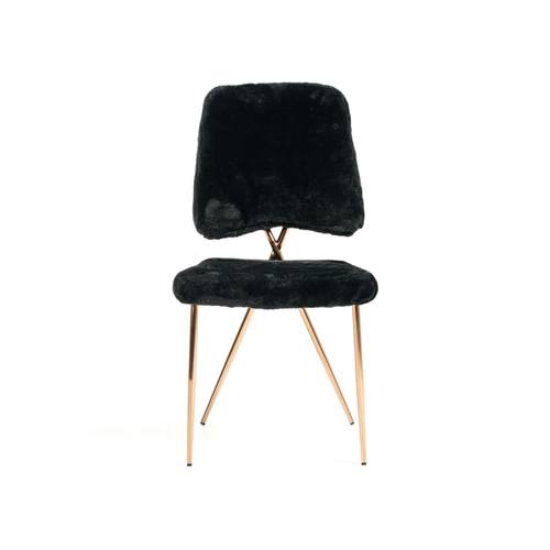 Candace - Modern Black Faux Fur Dining Chair (Set of 2) by VIG Furniture