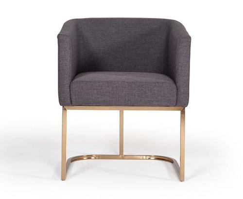 Modrest Yukon Modern Grey Fabric & Antique Brass Dining Chair by VIG Furniture