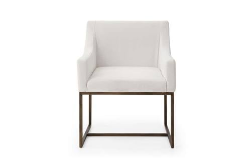 Modrest Elijah - Modern Off White & Copper Antique Brass Dining Chair by VIG Furniture