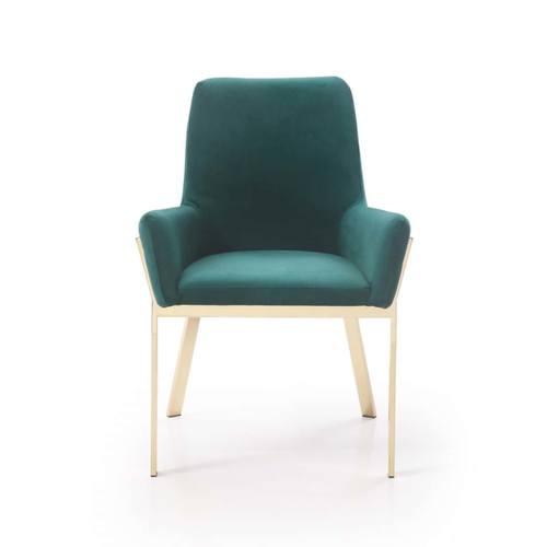 Modrest Robin Modern Green Velvet & Gold Dining Chair by VIG Furniture