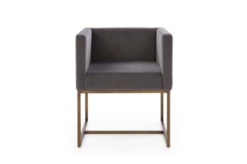 Modrest Marty - Modern Dark Grey & Copper Antique Brass Dining Chair by VIG Furniture