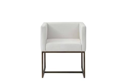 Modrest Marty - Modern Off-White & Copper Antique Brass Dining Chair by VIG Furniture