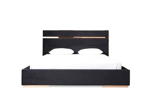 Nova Domus Cartier Modern Black Velvet & Rosegold Bed by VIG Furniture