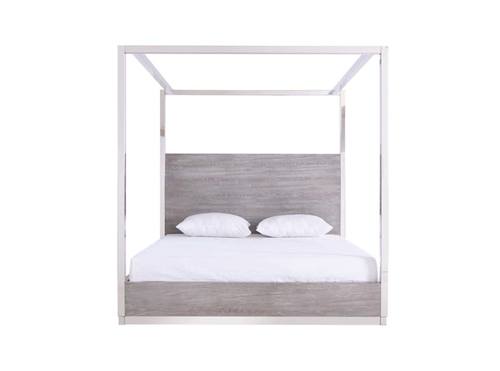 Modrest Arlene Modern Grey Elm & Stainless Steel Canopy Bed by VIG Furniture