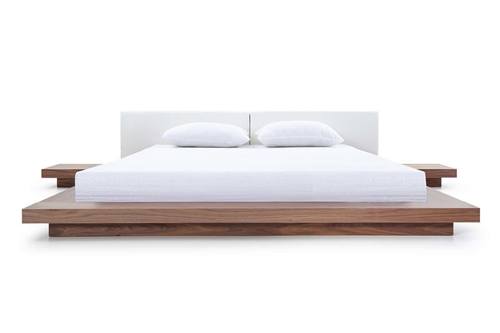 Modrest Opal Modern Walnut & White Platform Bed by VIG Furniture