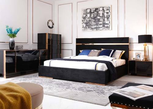 Nova Domus Cartier Modern Black & Rosegold Bedroom Set by VIG Furniture