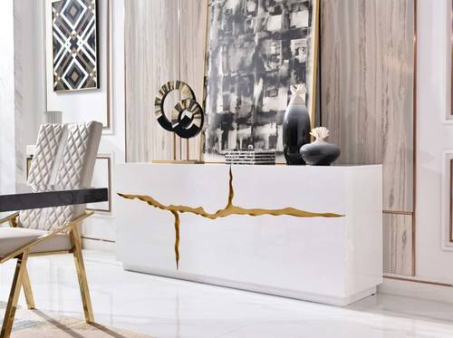 Modrest Aspen Modern White & Gold Buffet by VIG Furniture