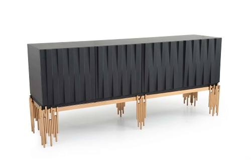 Modrest Token Modern Black & Rosegold Buffet by VIG Furniture