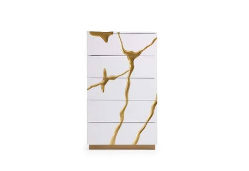 Modrest Aspen Modern White & Gold Chest by VIG Furniture