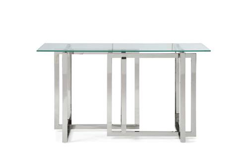 Modrest Valiant Modern Glass & Stainless Steel Console Table by VIG Furniture