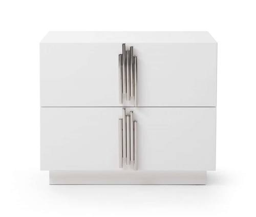 Modrest Token - Modern White & Stainless Steel Nightstand by VIG Furniture