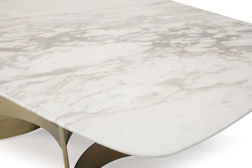 Modrest Marmot - White Marble & Rose Gold Dining Table by VIG Furniture