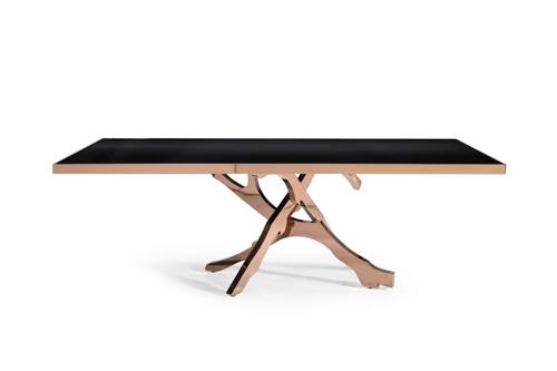 Modrest Legend - Modern Black Glass & Rosegold Dining Table by VIG Furniture