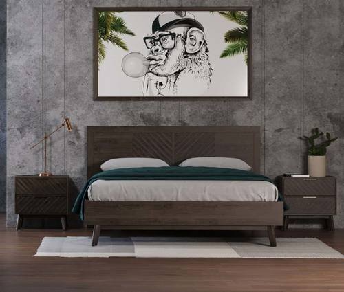 Modrest Daisy - Mid-Century Dark Acacia Bedroom Set by VIG Furniture