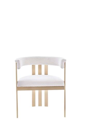 Modrest Pontiac - Modern Beige Sherpa & Gold Dining Chair by VIG Furniture