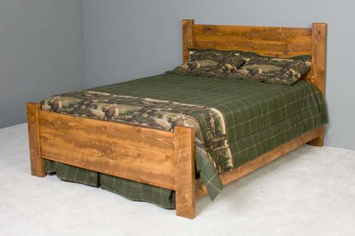 Barnwood Mustang Bed w/Low Profile Footboard by Viking Log Furniture