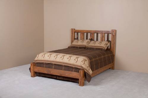 Rustic River Sawtooth Hickory Bed w/Low Profile Footboard by Viking Log Furniture