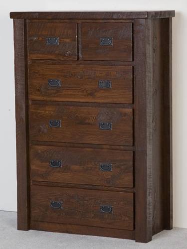 Barnwood Dark 6 Drawer Chest by Viking Log Furniture