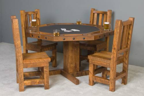 Barnwood Poker Table by Viking Log Furniture