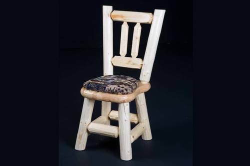 Log Upholstered Seat Dining Chair by Viking Log Furniture