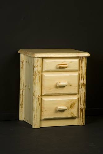 Wilderness Clear 3 Drawer Nightstand by Viking Log Furniture