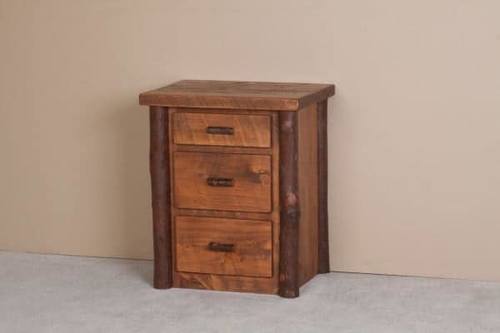 Sawtooth Hickory Honey Pine 3 Drawer Nightstand by Viking Log Furniture
