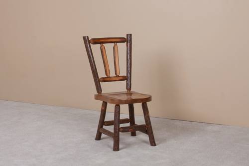 Sawtooth Hickory Honey Pine Saddle Seat Dining Chair by Viking Log Furniture