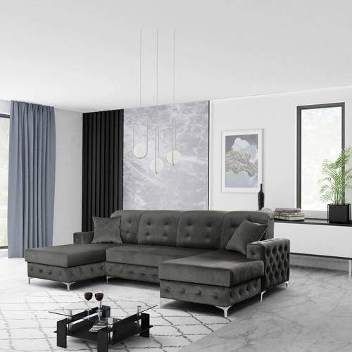 Verso Gray Sectional Sofa by Skyler Designs
