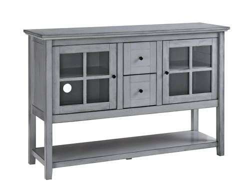 52 Inch Wood Console Table Buffet TV Stand - Antique Gray by Walker Edison