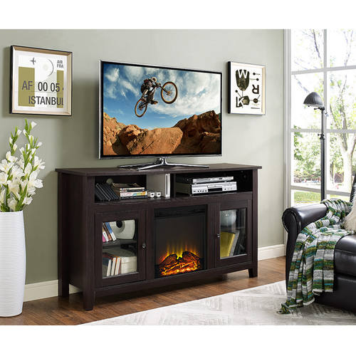 Wasatch 58 Inch Highboy Fireplace TV Stand - Espresso by Walker Edison