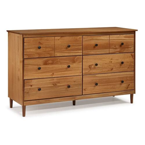 Modern 6 Drawer Dresser - Caramel by Walker Edison