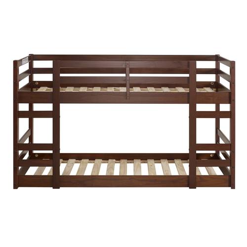 Low Wood Twin Bunk Bed - Walnut by Walker Edison