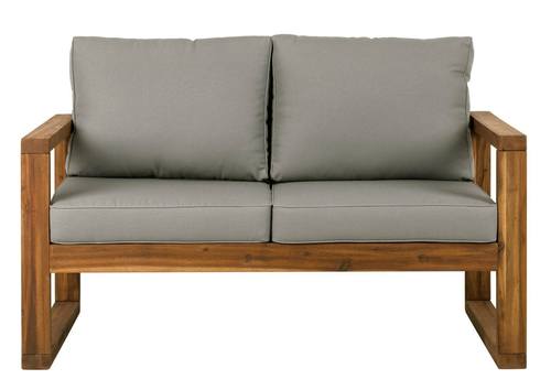 52 Inch Modern Patio Loveseat - Brown by Walker Edison