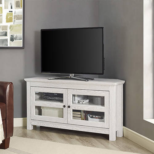 44 Inch White Wash Wood TV Stand by Walker Edison