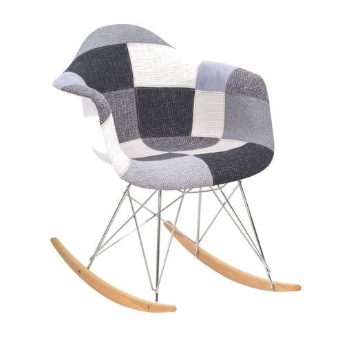 Wilson Twill Fabric Eiffel Patchwork Rocking Chair by LeisureMod