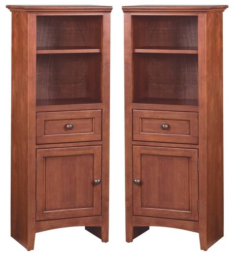 McKenzie Bookcase Headboard Piers, Glazed Antique Cherry by Wittier Wood Furniture