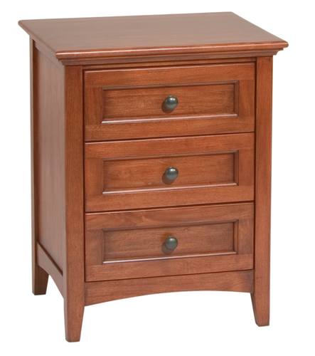 McKenzie 3-Drawer Nightstand, Glazed Antique Cherry by Whittier Wood Furniture