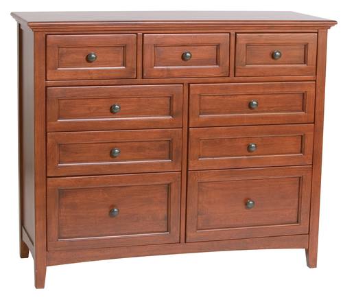 McKenzie 9-Drawer Dresser, Glazed Antique Cherry by Wittier Wood Furniture