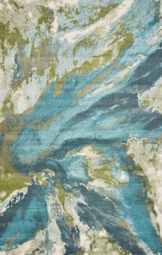Watercolors Teal Abstract Area Rug by KAS Rugs