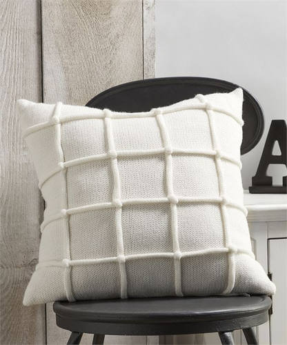 White Pillow w/Raised Stripe Pattern by Prestige Furnishings