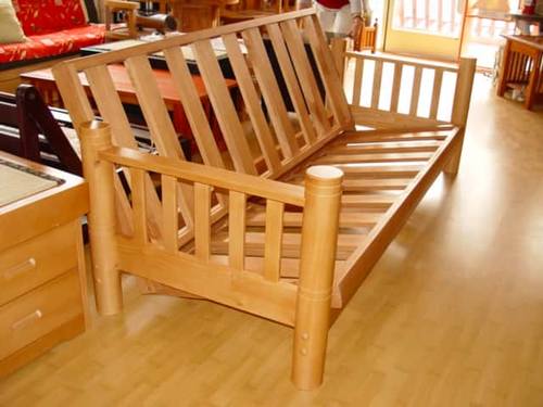 Sierra Log Queen Futon Frame Honey Oak by Prestige