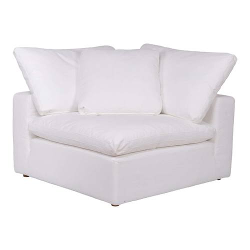 Clay Corner Chair Livesmart Fabric White by Moe's Home Collection