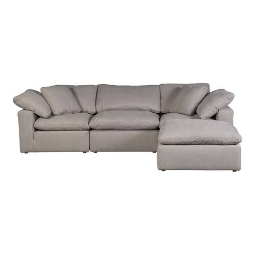 Terra Condo Lounge Modular Sectional Livesmart Fabric Light Grey by Moe's Home Collection
