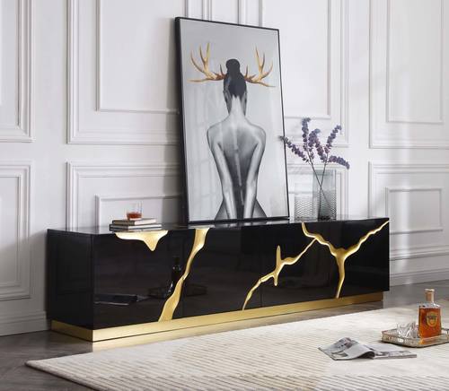 Modrest Aspen - Modern Black & Gold TV Stand by VIG Furniture